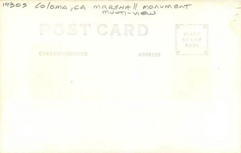 1930s Coloma California RPPC Photo Postcard Marshall Monument Multi View 11731