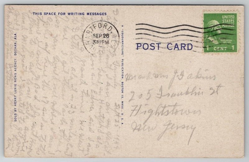 Dothan Alabama Main Street Postcard P23