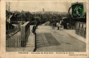 CPA PERONNE - Vue prise du Pont Neuf - Faubourg de Paris (514820)