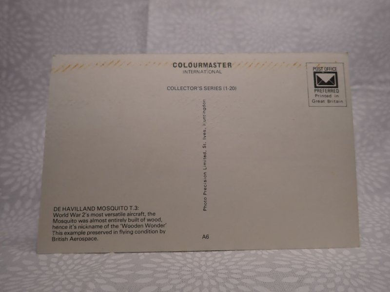 De Havilland Mosquito  vintage colour postcard