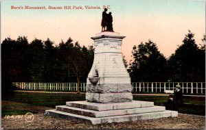 Poet Robert Burns Monument, Beacon Hill Park Victoria BC Vintage Postcard R56