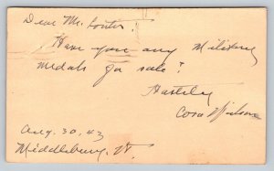 1943  Middlebury  Vermont     Postcard
