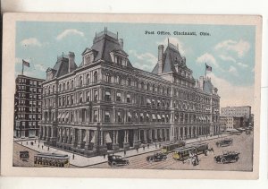 P3161 1921 postcard old cars trollies view the post office cincinnati ohio