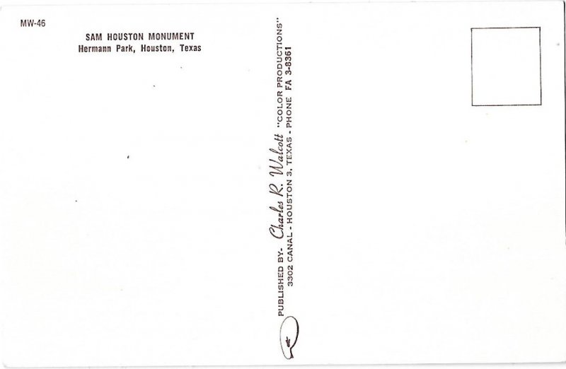 Sam Houston Monument Herman Park Houston Texas