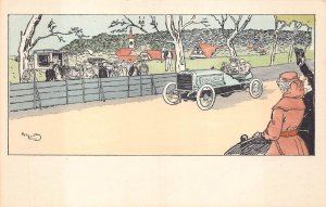 CAR RACING FANS FRANCE NO. 10 ARTIST SIGNED HARRY ELIOTT POSTCARD (c. 1910)