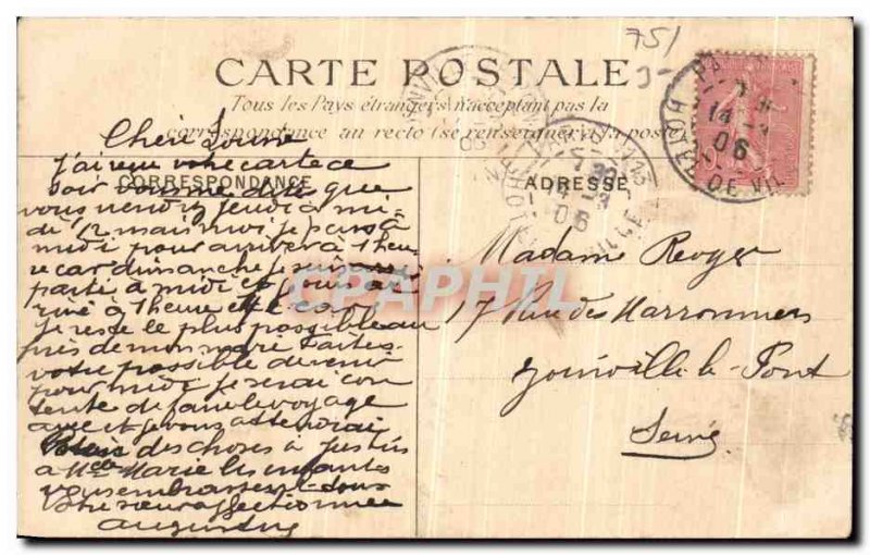 Old Postcard Paris Statue Jean de la Fontaine