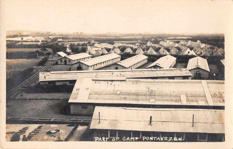 Camp Pontanezen Brest France Barracks Real Photo Vintage Postcard JI658351