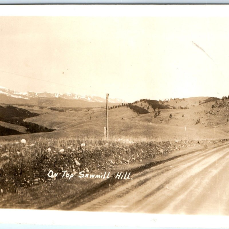 c1910s Sawmill Hill Colo? RPPC Peak Top Mountains Road Real Photo A127