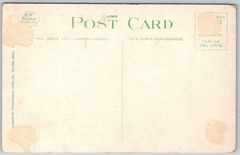 Toledo Ohio 1920s Postcard Post Office Madison Ave & 13th