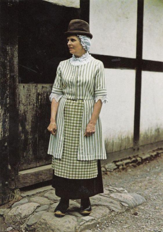 Denbighshire 18th Century Rural Wales Fashion Dress Welsh Costume Postcard