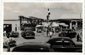 CPA AK VIETNAM - Café de la Place a Bin-Hoa 12 Avril 1952 (94923)