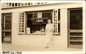 Union NJ Candy Store NRA Poster Window National Indust. Recovery Act 1933 RPPC