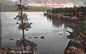 Hayden Lake  Idaho King's Bay Summer Resort, Color Lithograph Vintage PC U8475