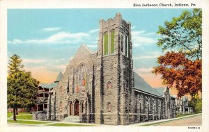 INDIANA, Pennsylvania PA    ZION LUTHERAN CHURCH   ca1940's Curteich Postcard