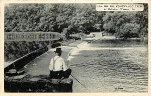 Postcard 1941 Pennsylvania Warren Dam Conewango Creek Oakview PA24-2443