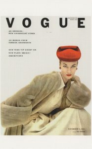 Janet Randy 1950s Fashion Model 1951 Vogue Magazine Postcard