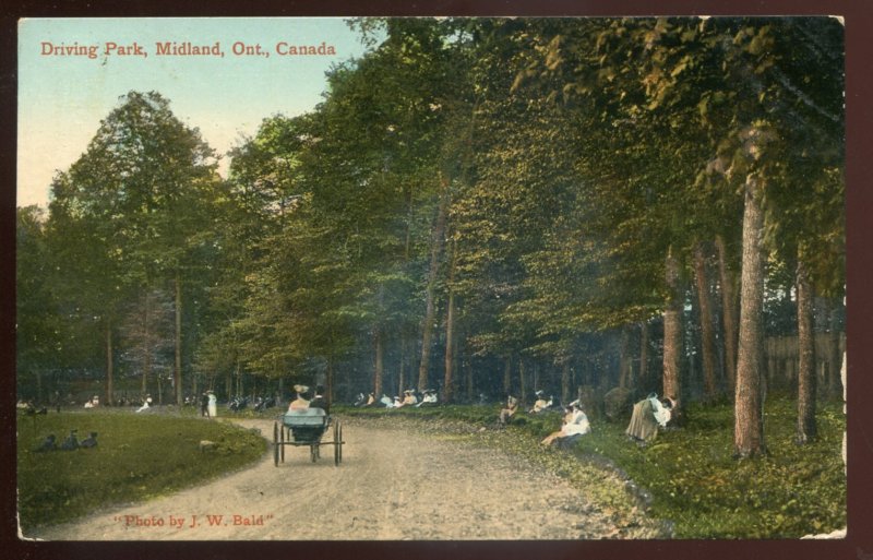 h1046 - MIDLAND Ontario Postcard 1924 Driving Park by J. Bald