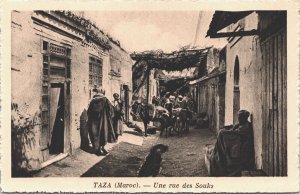 Morocco Taza Une Rue des Souks Vintage Postcard 03.83