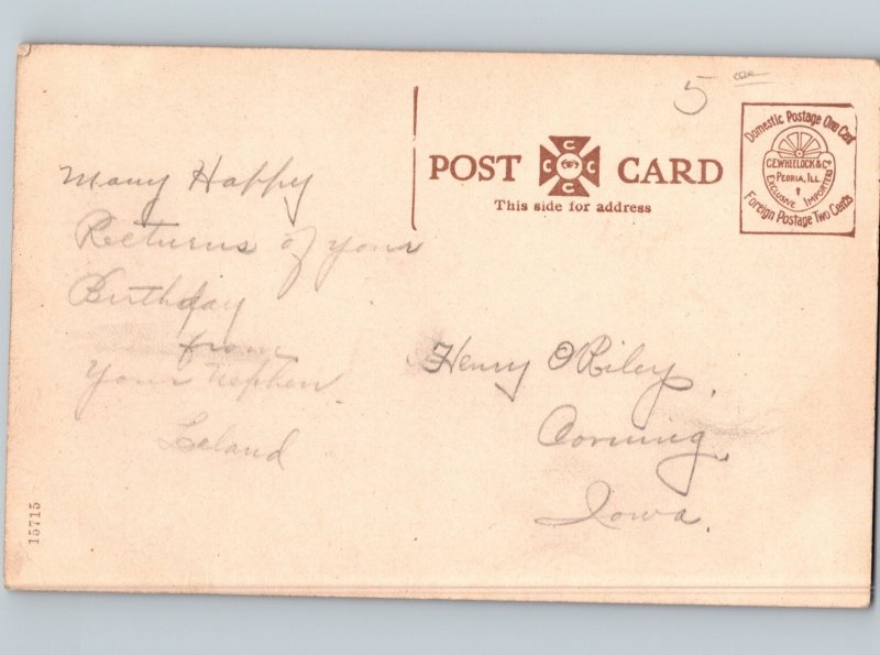 c1910 Rawson School Building CORNING Iowa IA Adams County Postcard