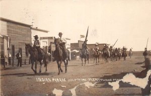 Plentywood Montana Indian Parade 1911 Real Photo Vintage Postcard AA75322