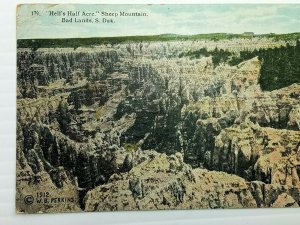 Vintage Postcard 1921 Hell's Half Acre Sheep Mountain Bad Lands South Dakota SD