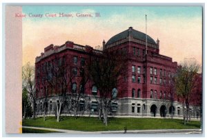 c1910 Kane County Court House Exterior Building Geneva Illinois Vintage Postcard 