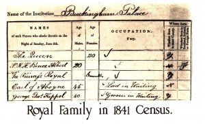Royal Family in 1841 Census Vintage Buckingham Palace RPC Postcard