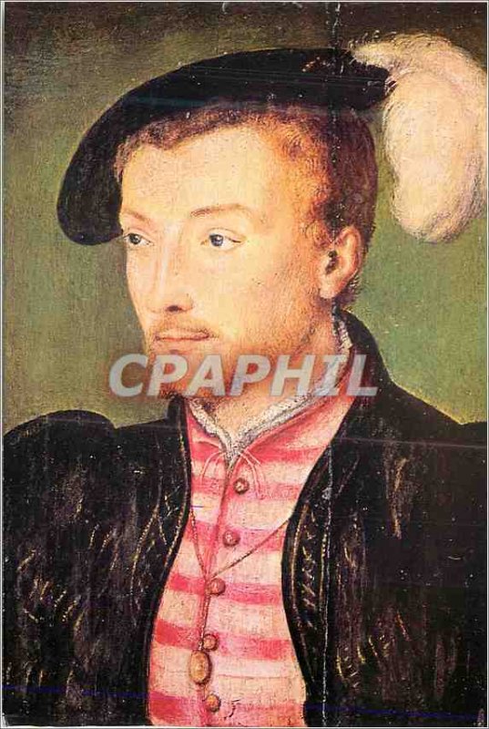 Postcard Modern Corneille de Lyon (XVI Workshop s) Portrait of a Man Musee de...