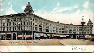 Vtg 1900s English Hotel Indianapolis Indiana IN Postcard