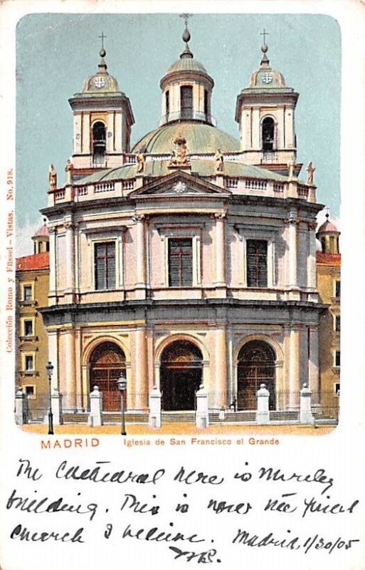 Iglesia de San Francisco el Grande Madrid Spain Postal Used Unknown 