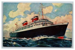 Vintage 1940's Advertising Postcard SS America Luxury Liner Passenger Ship