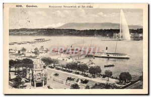Postcard Old Geneva and Brunswick Monument Jet & # 39eau