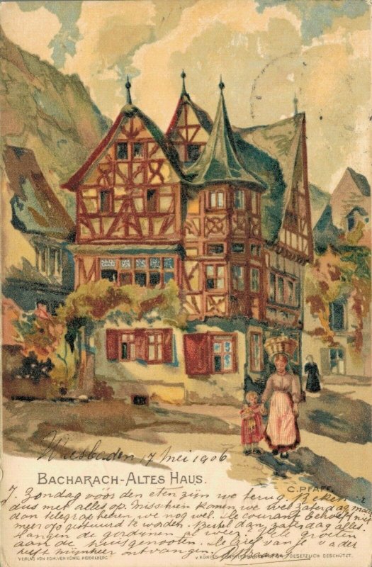 Germany - Bacharach Altes Haus Litho 04.53