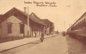 Butler Indiana Lake Shore Depot Train Station Vintage Postcard AA43002