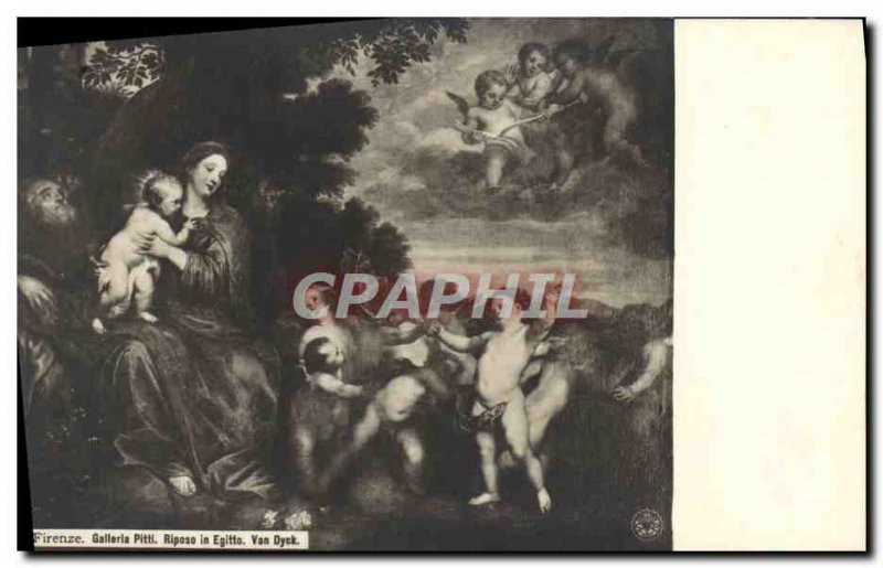 Old Postcard Firenze Galleria Pitti Riposo In Egitto Van Dyck