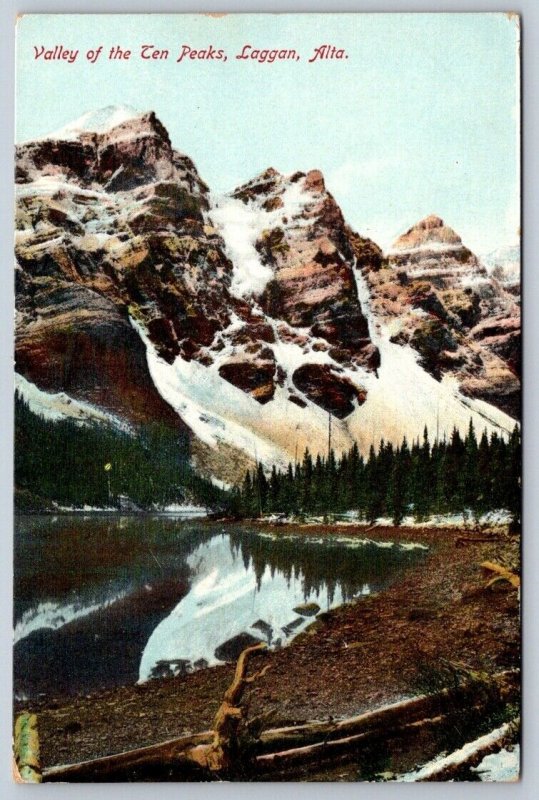 Valley Of The Ten Peaks, Alberta, Antique Stedman Postcard #1062