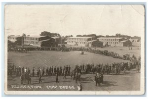 Des Moines Iowa IA Postcard RPPC Photo Recreation Camp Dodge Rubber Ball Sports