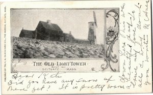 The Old Light Tower, Scituate MA c1906 Undivided Back Vintage Postcard Q39