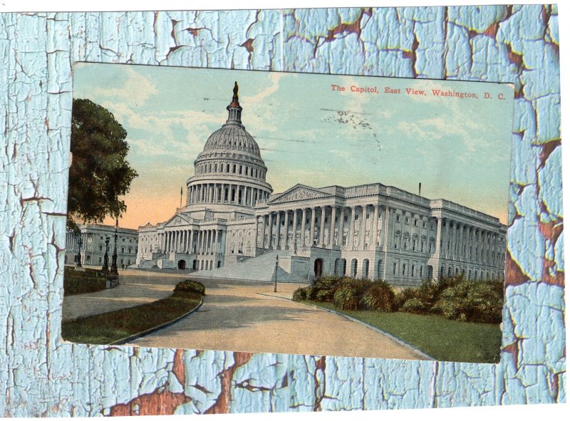 The Capitol, East View, Washington, D.C. Old Vtg Postcard, Scenic, Historic