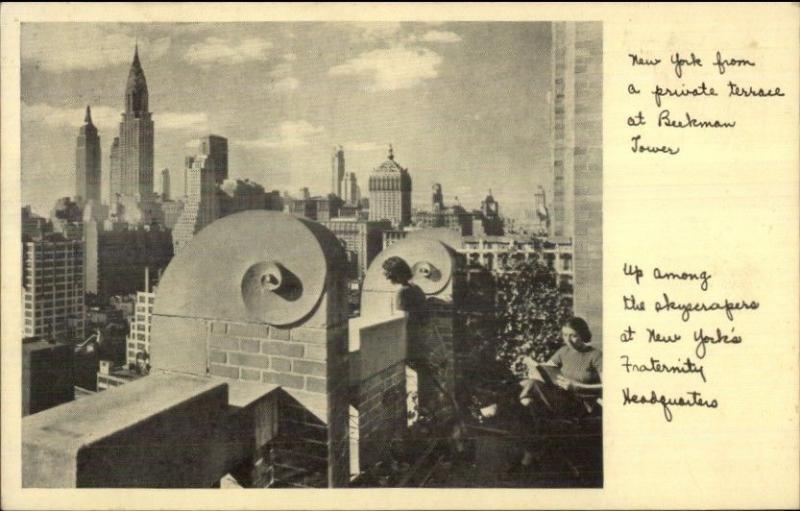 New York City Manhattan From Beekman Tower Old Postcard