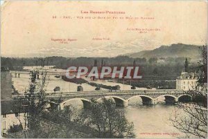 Old Postcard View Pau and Gave peak of Midi de Bigorre