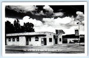 RPPC BARABOO, Wisconsin WI ~ Roadside THE RITZ Bar & Restaurant c1950s Postcard