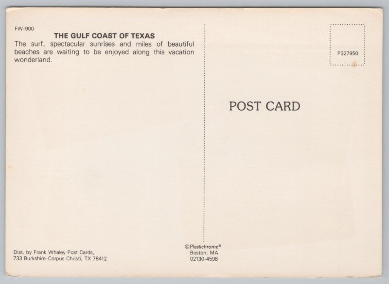 State View~4 Beach Scenes 2 At Sunset Texas Gulf Coast~Continental Postcard