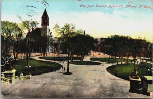 View From Capitol Approach Albany New York Vintage Postcard C044