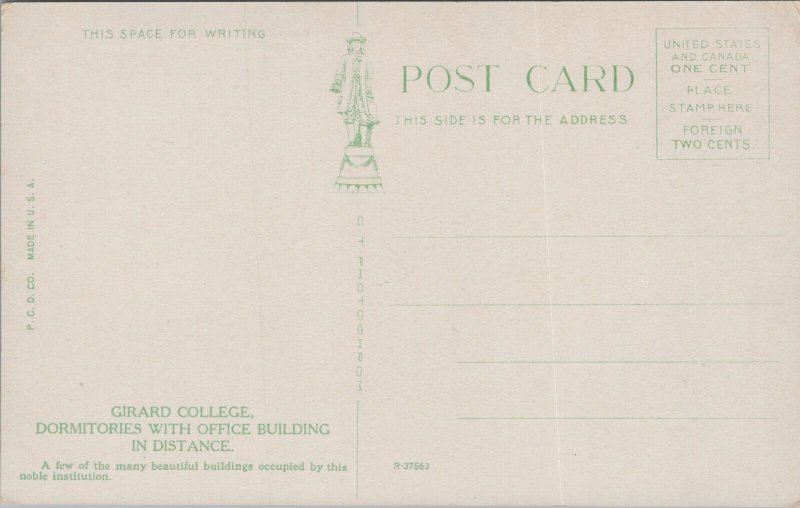 USA Girard College Dormitories With Office Buildings Philadelphia Postcard 09.74
