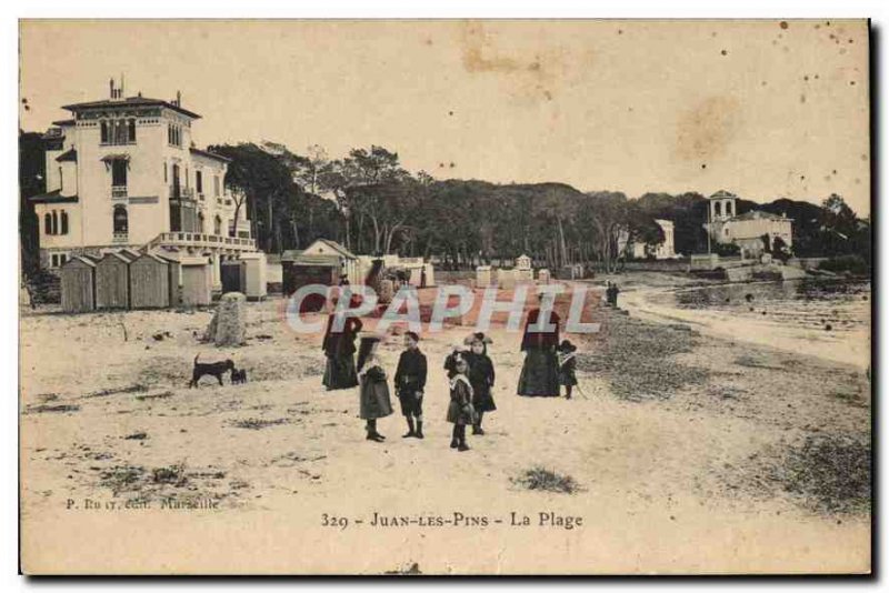 Old Postcard Juan Les Pins Beach