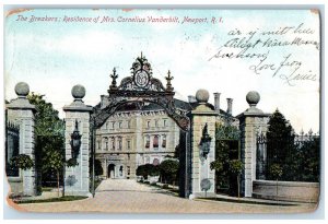 1907 The Breakers, Residence of Mrs. Cornelius Vanderbilt, Newport RI Postcard