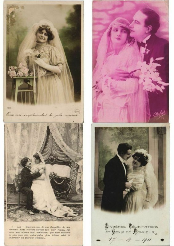 WEDDING DRESSES ROMANTIC  REAL PHOTO 100 CPA Pre-1940 (L4369)