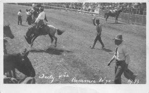 H12/ Interesting RPPC Postcard c1910 Cowboy Laramie Wyoming Rodeo 4