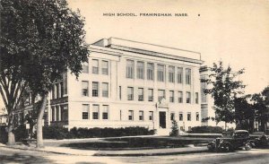 FRAMINGHAM, MA Massachusetts   HIGH SCHOOL  Middlesex County  1940 Postcard